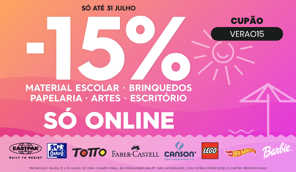 -15% em todo o site Americana.pt